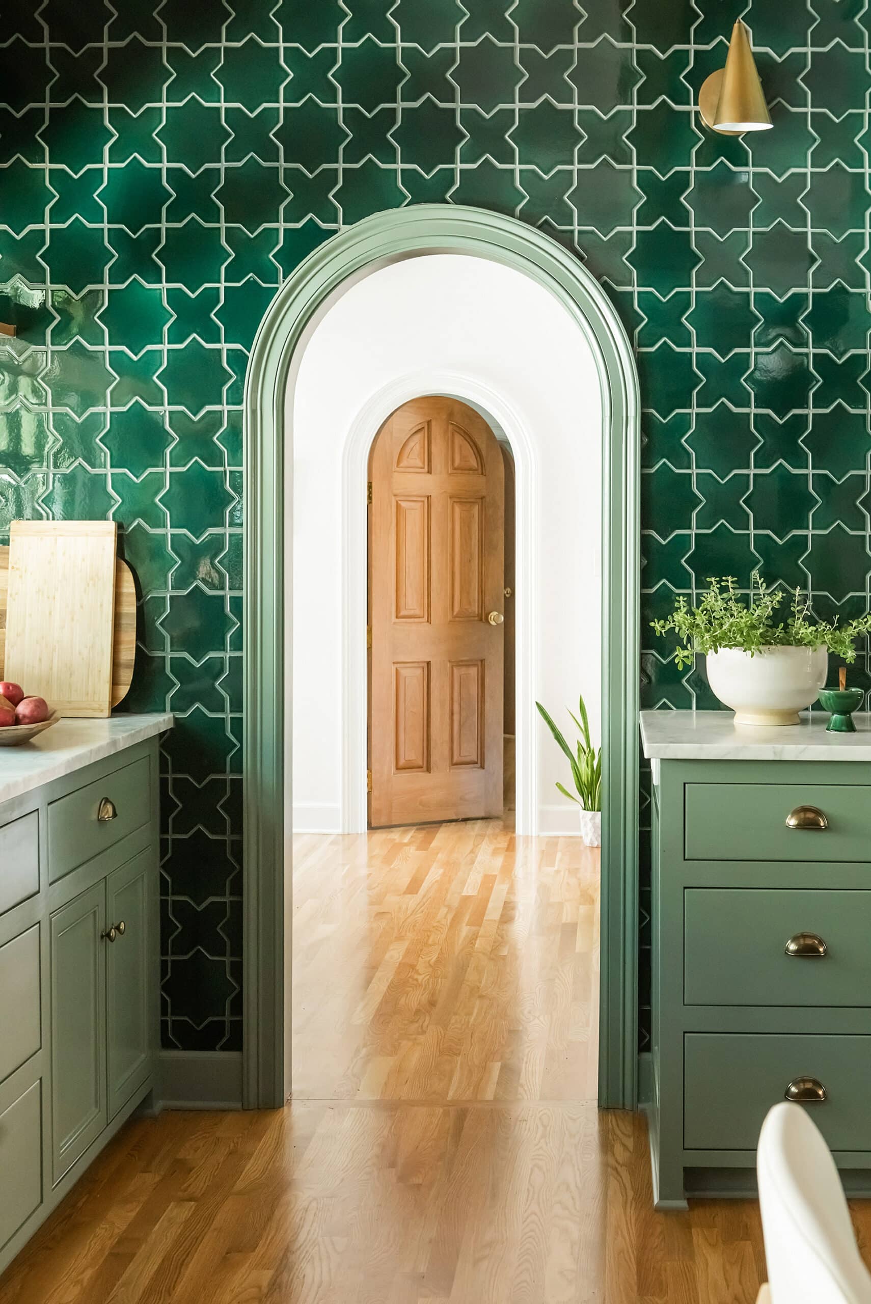 Green Fireclay Tile Kitchen - Interior Design Trends 2024 & 2025